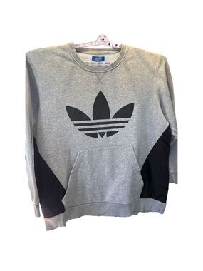 Men's Adidas Gray & Black Trefoil Sweatshirt XXL